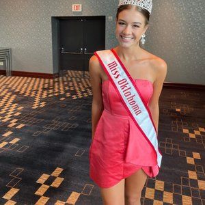 Pink Showpo size 4 strapless dress
